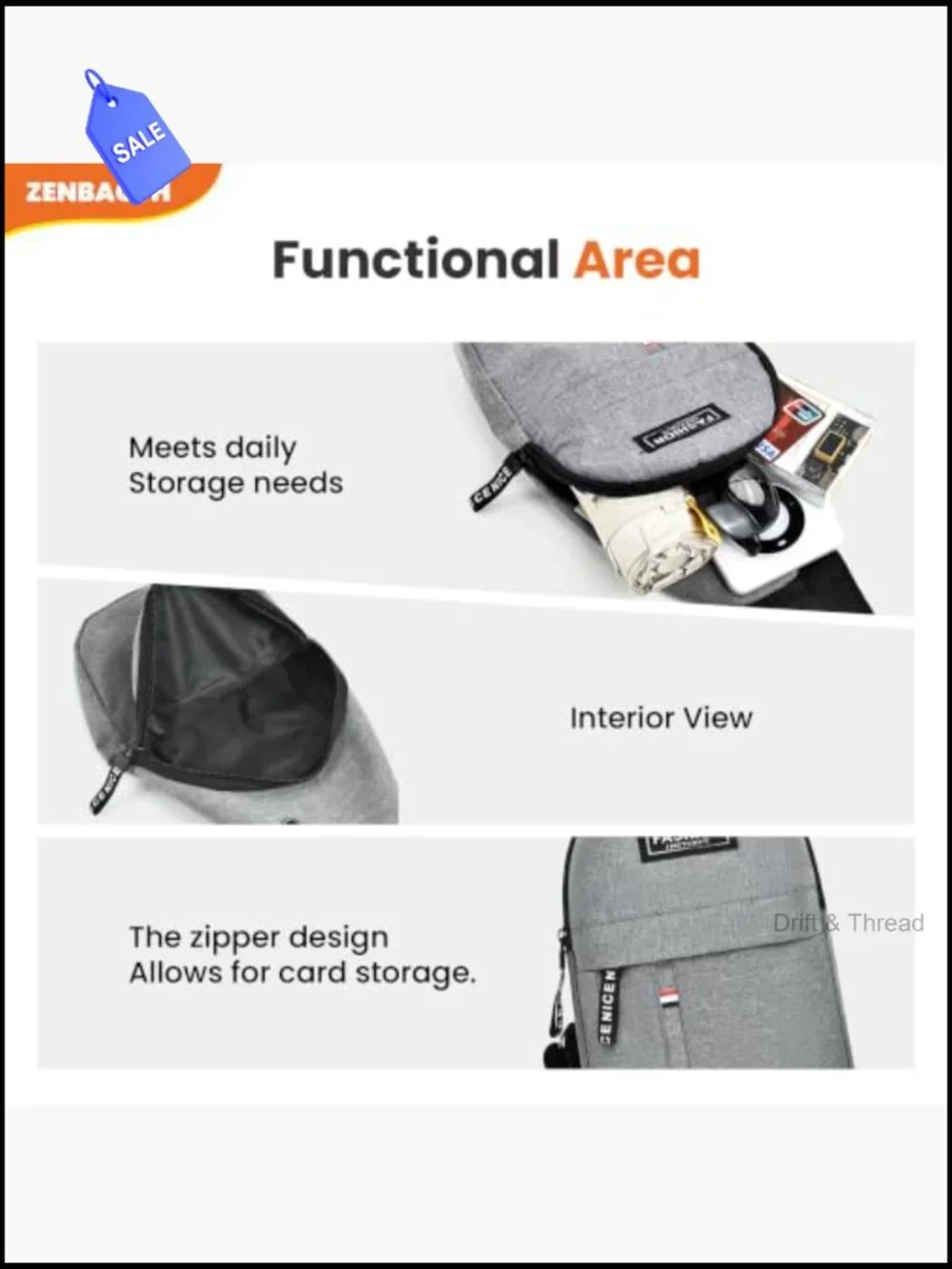Cross Body Sling Bag Multipurpose Travel Chest Shoulder Backpack Hiking